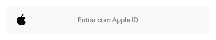 Gray button with the Apple logo: Entrar com Apple ID.