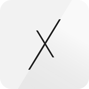 App icon: a black X on a light gray tile.